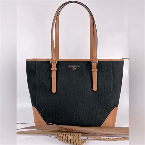 michael kors large canvas and leather tote|Michael Kors neverfull tote.